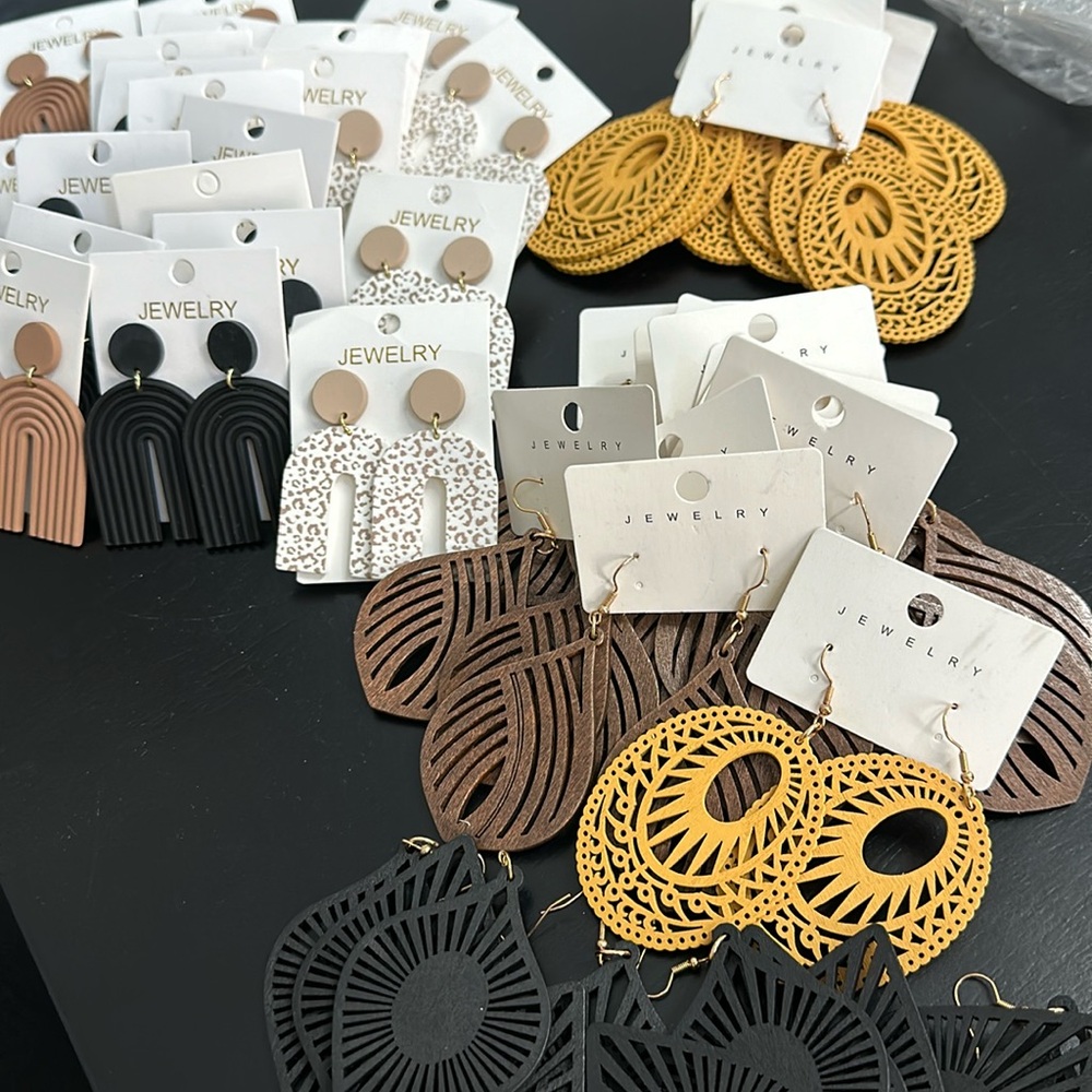 Multiple sets of earrings
